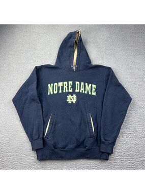 Notre Dame Fighting Irish Pullover Sweatshirt Hoodie Size Small Distressed